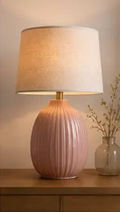 Lampe Céramique Rosée